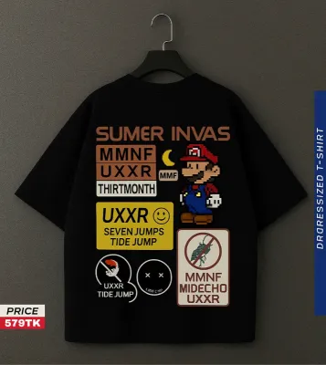 PREMIUM CLASSY PAPER MARIO EDITION DROP SHOLDER T SHIRT